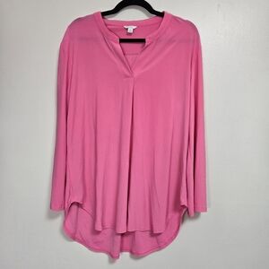 Cato est. 1946 womens hot pink long sleeve flowy tunic top size large